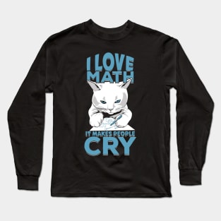 Funny Mathematics Cat Math Mathematician Gift Long Sleeve T-Shirt